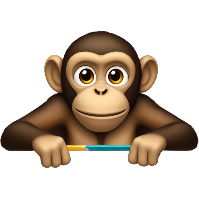 A monkey holding a pencil emoji