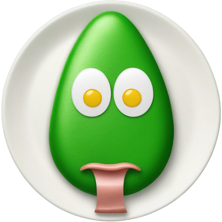Green eggs and ham on a plate emoji