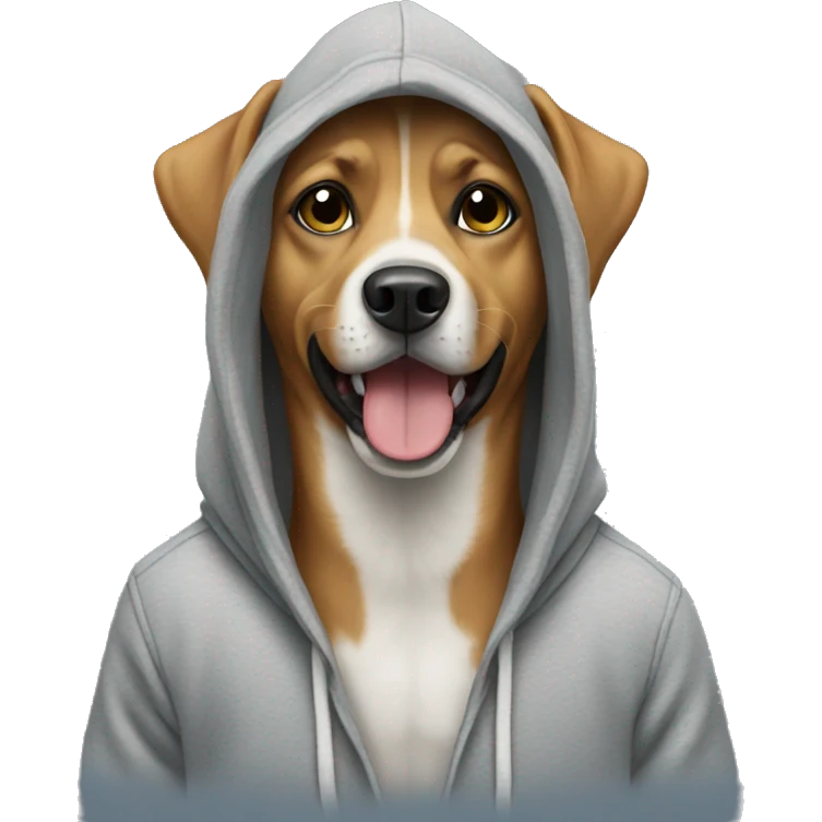 Dog wearing hoodie emoji