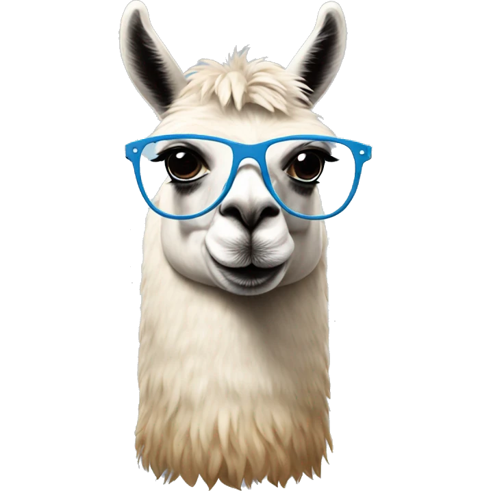 Llama with star shaped glasses emoji