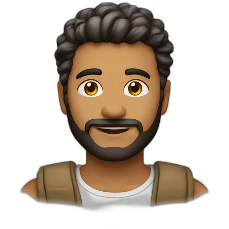 رجل شعره كيرلي لون البشره ابيض عيون بنين بني emoji