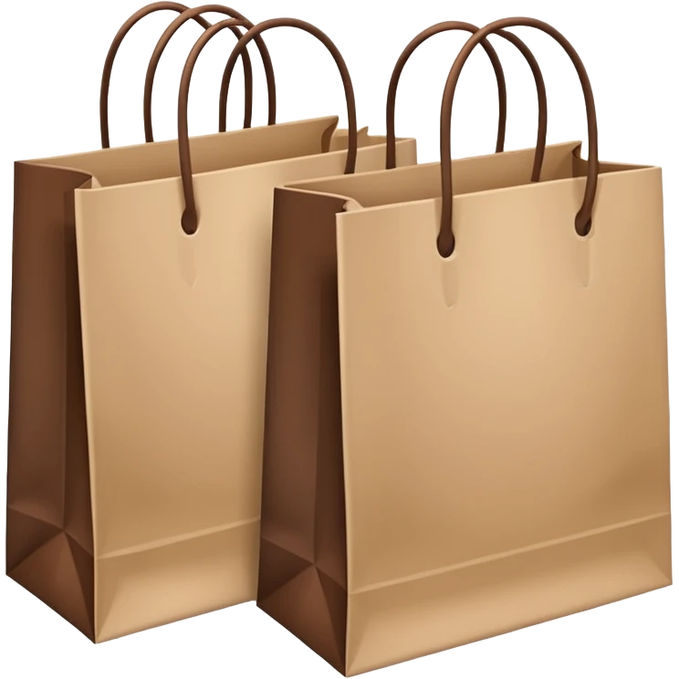 Brown and beige shopping bags  emoji