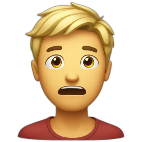 A shocked guy with his arms over his head emoji