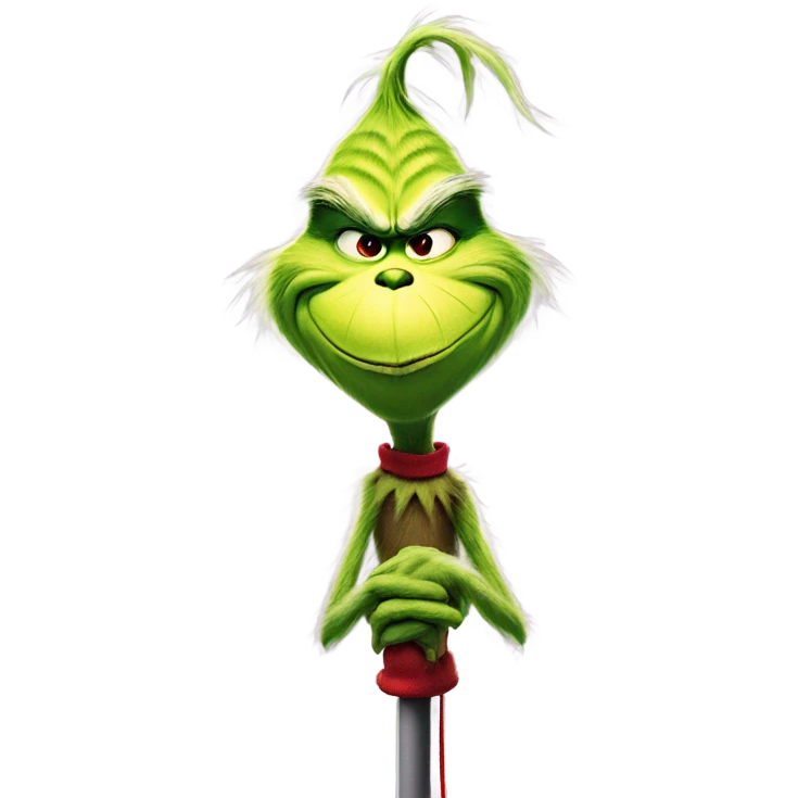The grinch on a pogo stick  emoji