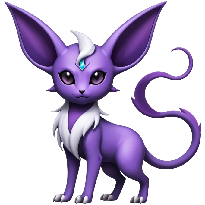Shiny Exotic Badass Mysterious Gothic Espeon-Absol-Pokémon-Fakémon-hybrid-creature (full body) emoji