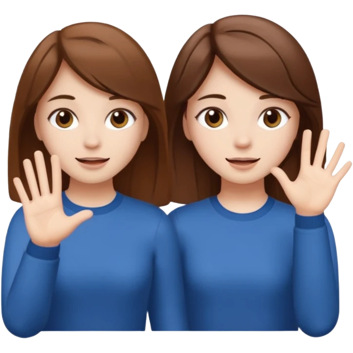 Two girls saying six seven one with brown hair. And doing hand movements  white skin six seven  emoji