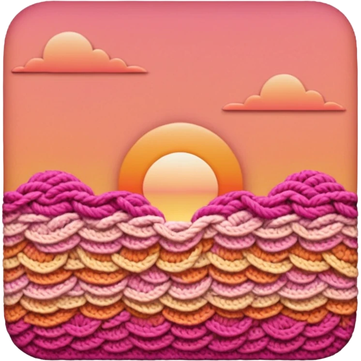 crochet stitch color like a peach-pinky sunset emoji