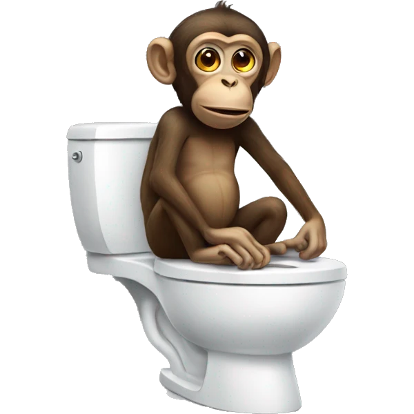 Monkey on the toilet emoji