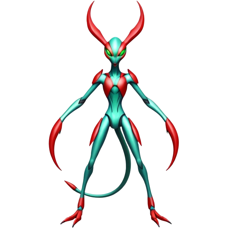  Cool Edgy Shiny Futuristic Ethereal Legendary Scizor-Deoxys-Digimon-Flygon-hybrid full body emoji