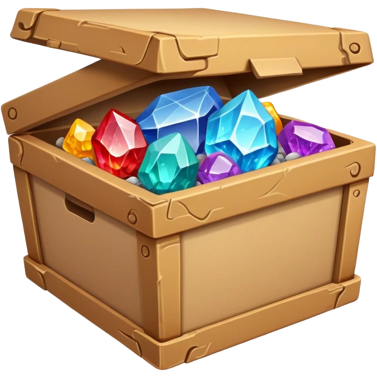 cardboard box full of valuable minerals emoji