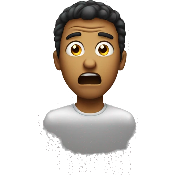 a scared guy saying  am afraz emoji