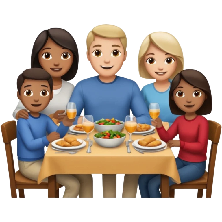 family having dinner emoji