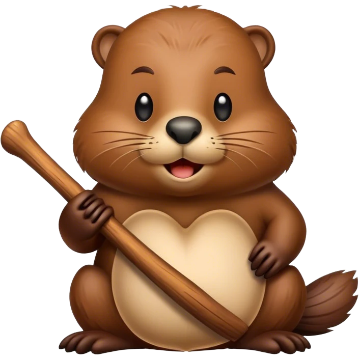 Beaver with inscription good night  emoji