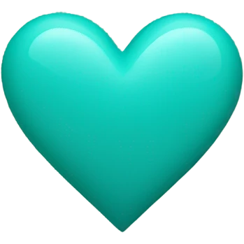 Teal colored heart emoji