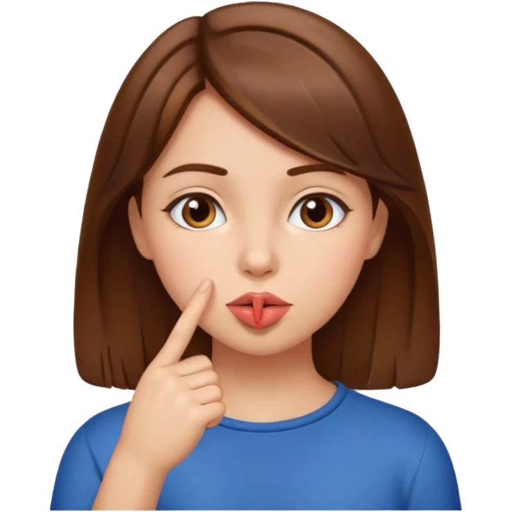 girl puts finger to lips emoji