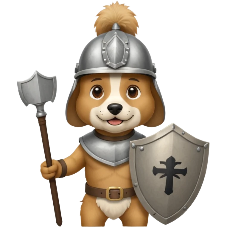 dog, ancient greece with shield emoji