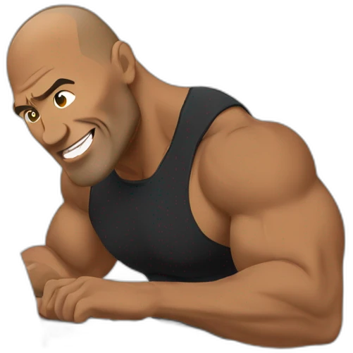 the rock using a laptop emoji