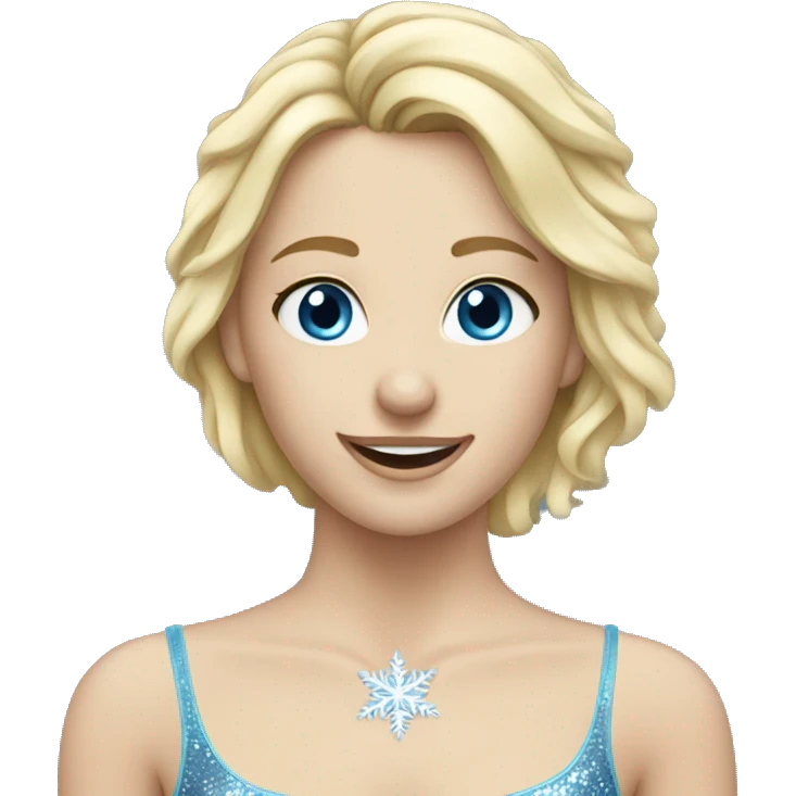 Blue eyed blonde ice skater emoji