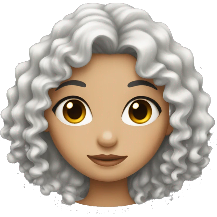 Girl with beautiful eye and long black curly hair emoji