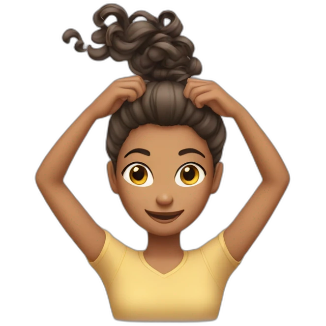 girl twirling hair in hands emoji
