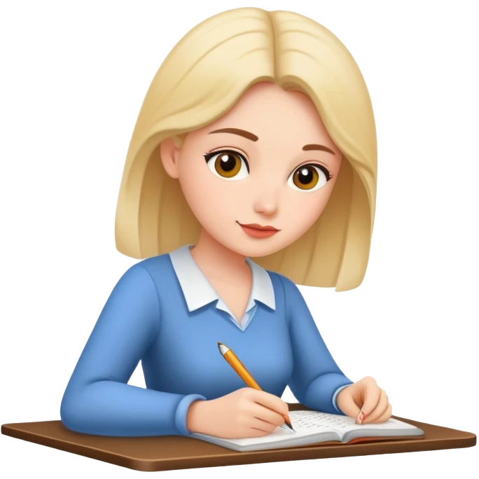Lady writing essays emoji