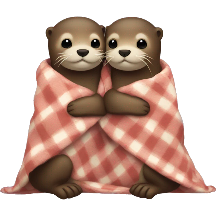 two otters holding hands cuddled up in blankets  emoji