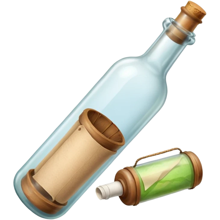 message big bottles with paper roll emoji