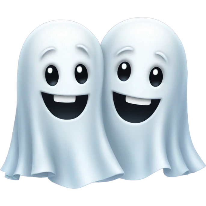 Two happy ghosts best friends emoji