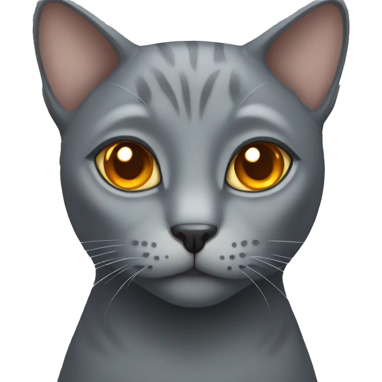 grey cat with amber eyes emoji