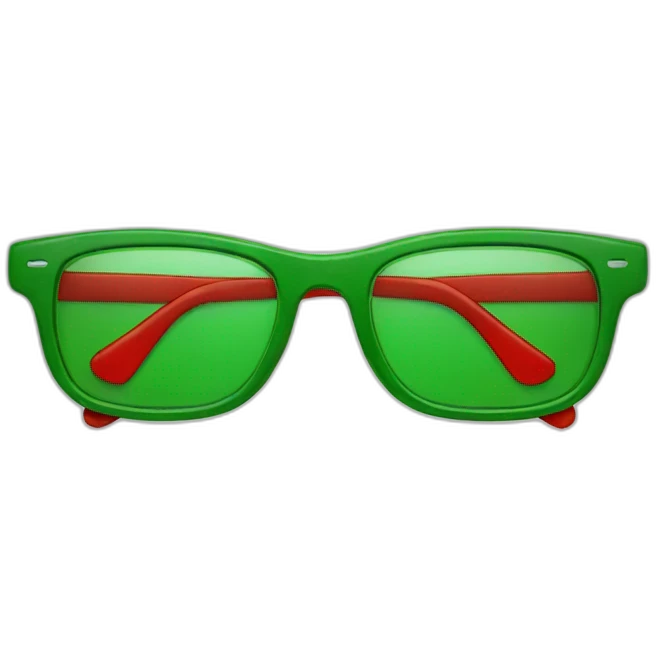 Green red glasses emoji