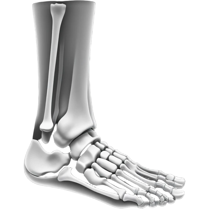 x-ray of foot bones, medical scan of foot skeleton emoji