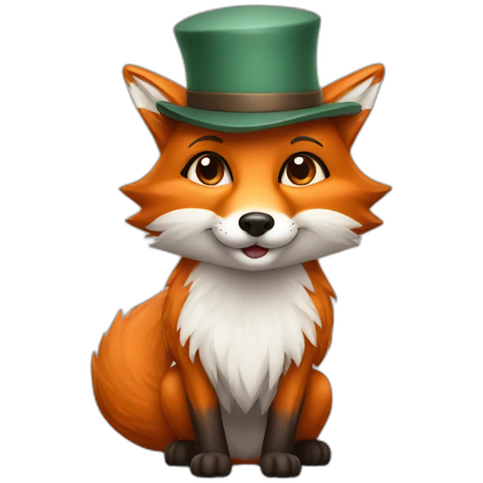 Fox with hat emoji
