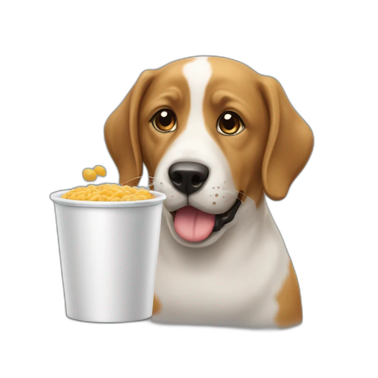 Un chien qui mange un chat emoji