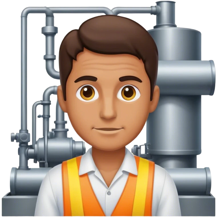 overhead shot of guy working in factor emoji