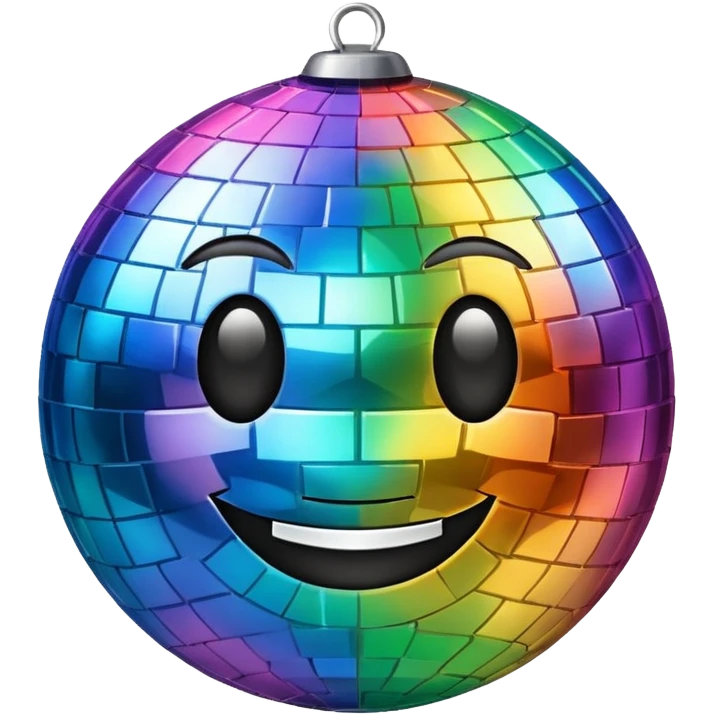 Laughing disco ball emoji