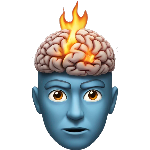 Burning brain emoji