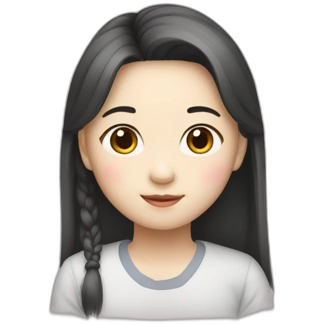 Ponitail korean girl emoji