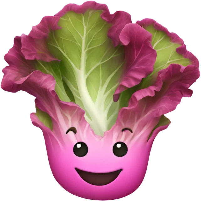 pink lettuce smiling emoji