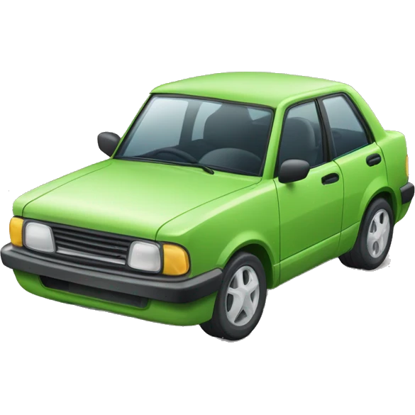 Carro con cara divertida y lentes emoji