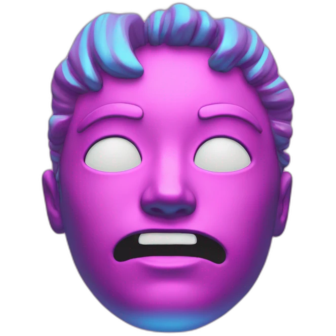 Vaporwave scarred face emoji