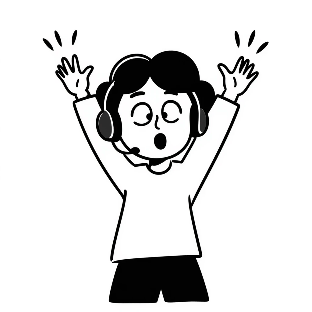 surprised streamer with exaggerated expression emoji