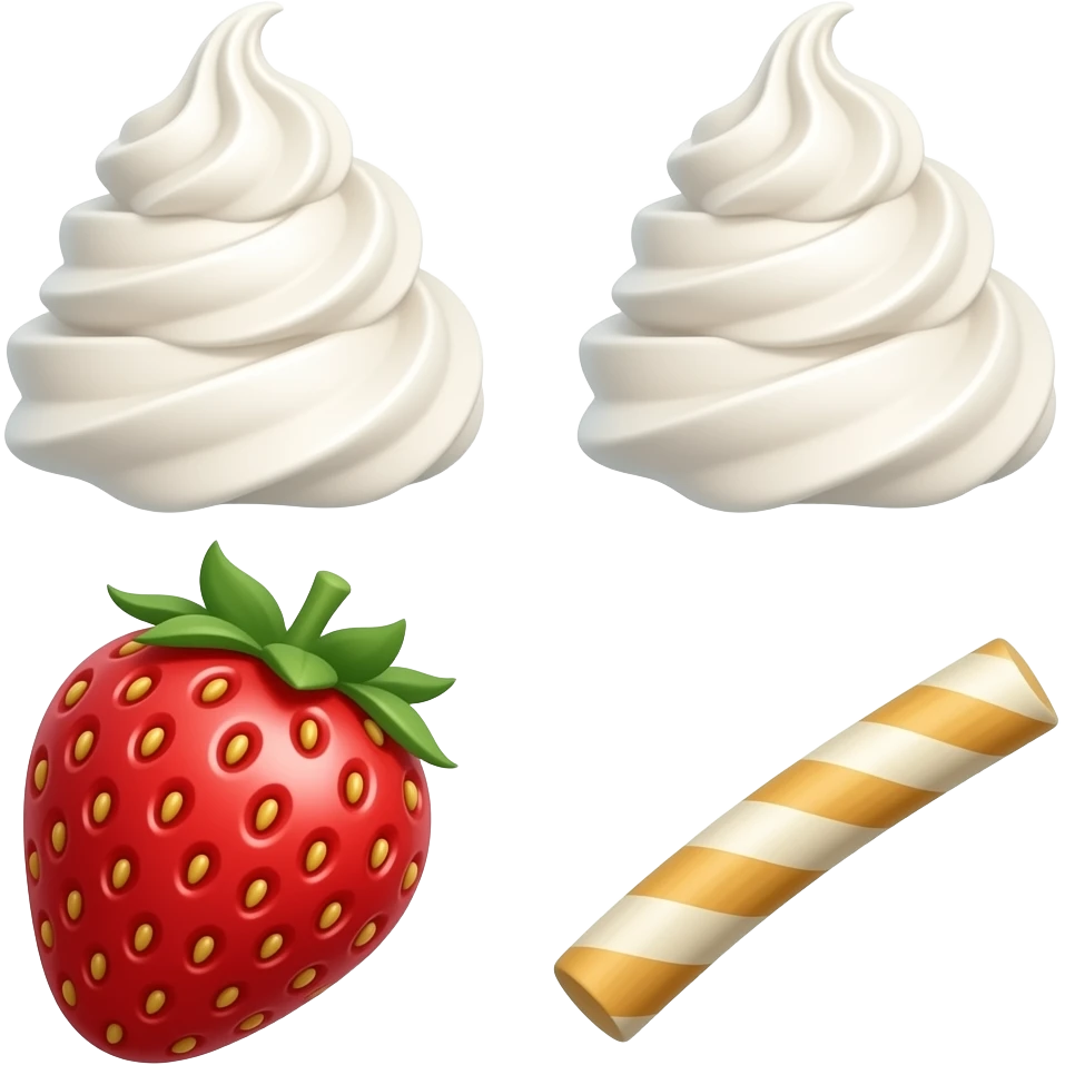 Tire o chantilly o morango e o canudinho emoji