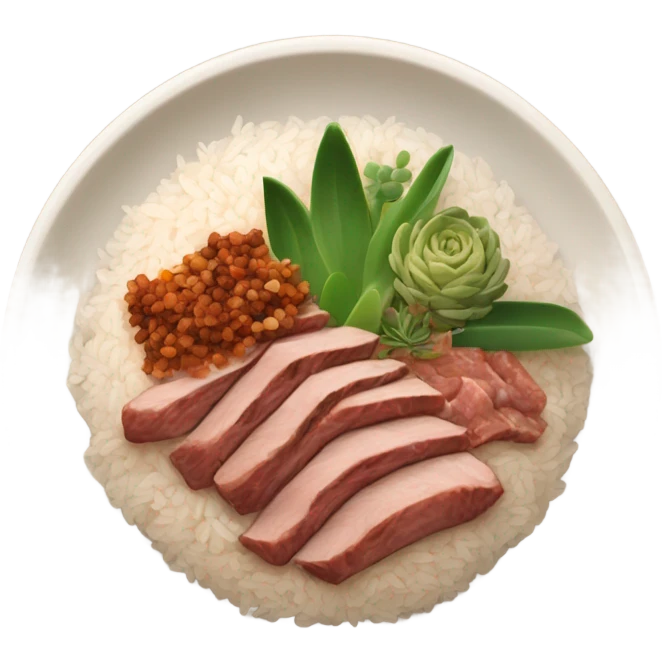 Rice with meat emoji