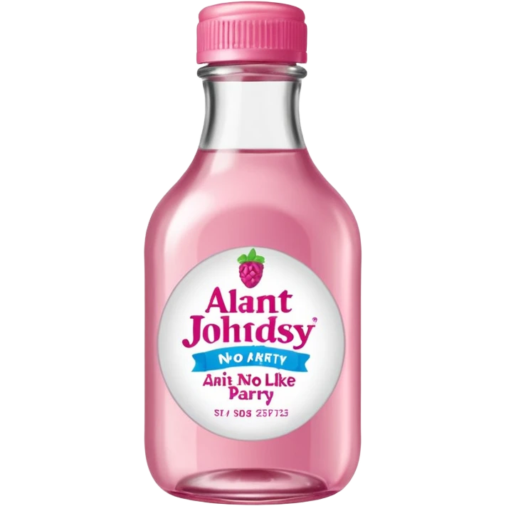 realistic Johnson and Johnson style bottle pink cap pink label clear bottle with aint no party like a berry party written on the logo with diddy logo emoji