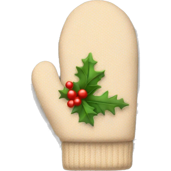 Beige Christmas mittens  emoji