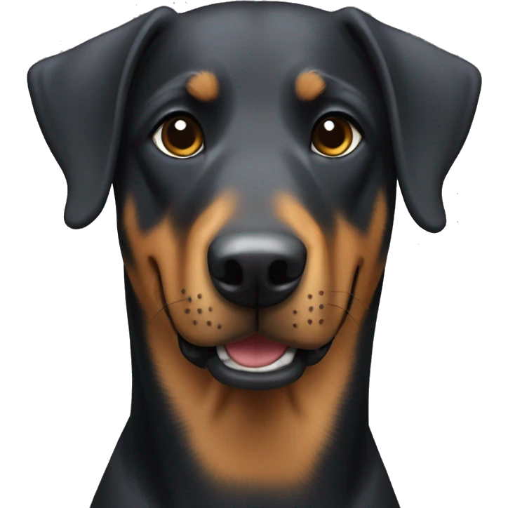 Beauceron dog with short cropped ears  emoji