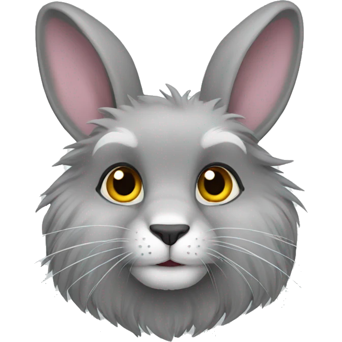 Grey lionhead rabbit  emoji