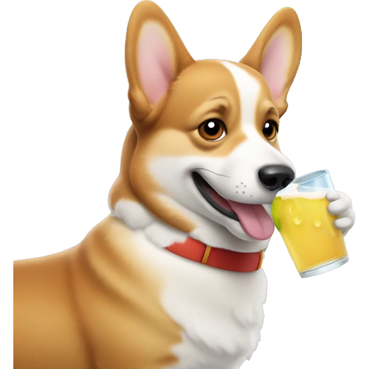 Corgi drinking Fresca emoji