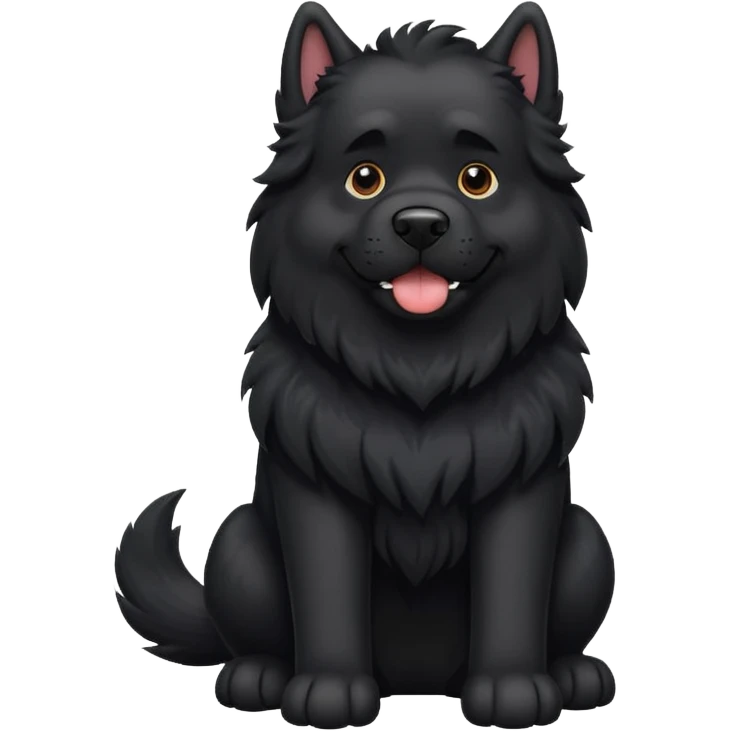 Black furry big dog emoji