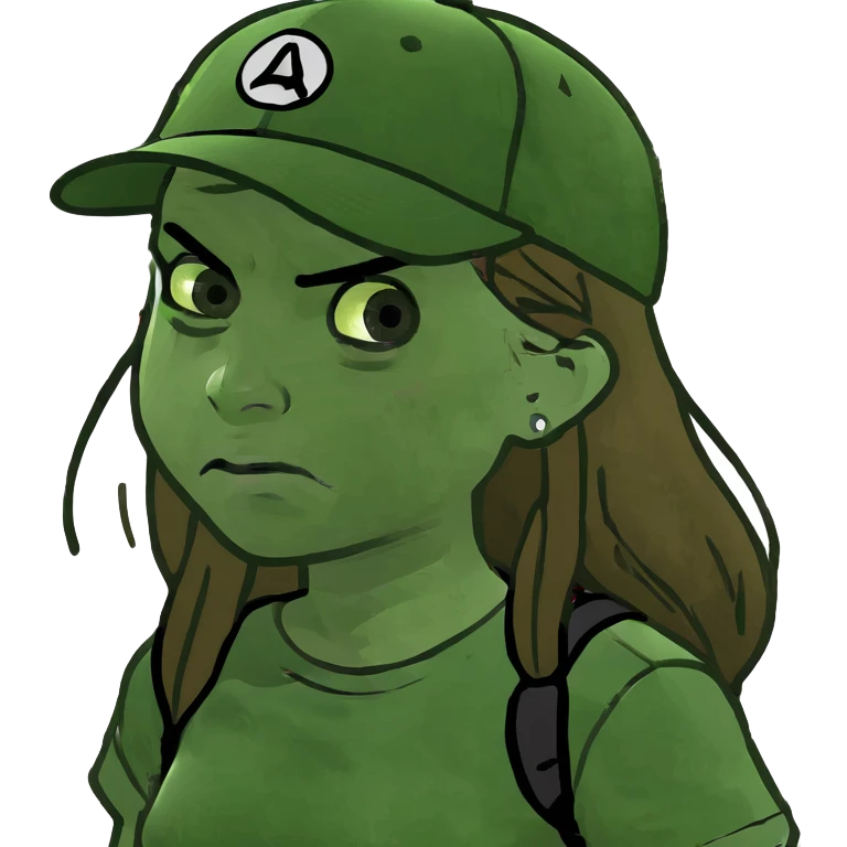 Angry girl who’s 10 and has freckles with long brown hair emoji